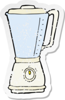 adesivo retrô angustiado de um liquidificador de cozinha de desenho animado png