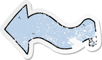 distressed sticker of a cartoon arrow png