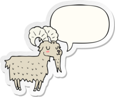 cartoon goat with speech bubble sticker png