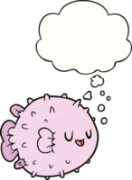 cartoon blowfish with thought bubble png