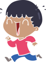 laughing flat color style cartoon man png