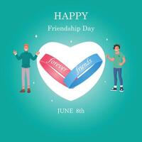 Friendship day background with friends vector