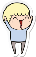 sticker of a cartoon happy man png