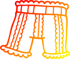 warm gradient line drawing of a cartoon underwear png