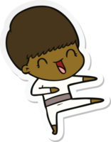 sticker of a happy cartoon boy png