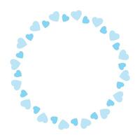 Hand drawn hearts border and frame on white background vector