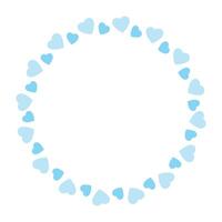 Hand drawn hearts border and frame on white background vector