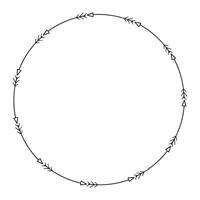 Hand drawn floral wreath, wreath circle flower frame vector