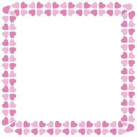 Hand drawn hearts border and frame on white background vector