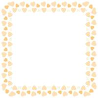 Hand drawn hearts border and frame on white background vector