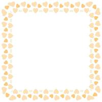 Hand drawn hearts border and frame on white background vector