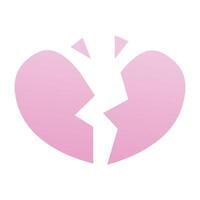 Broken heart isolated on white background vector