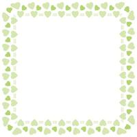 Hand drawn hearts border and frame on white background vector