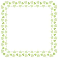 Hand drawn hearts border and frame on white background vector