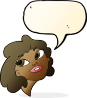 cartoon happy woman with speech bubble png