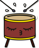 sticker of a cute cartoon drum png