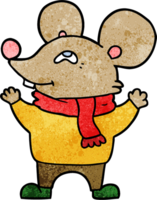 cartoon mouse wearing scarf png