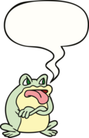 grumpy cartoon frog with speech bubble png