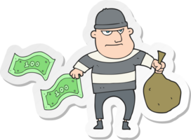 sticker of a cartoon bank robber png