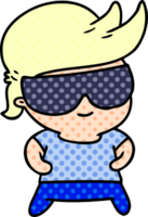 cartoon illustration kawaii kid with shades png