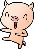 Cartoon-Schwein tanzt png