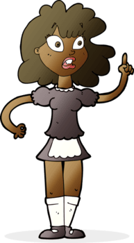 mucama preocupada de dibujos animados png