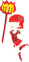 flat color illustration of devil girl png