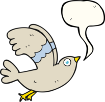 hand drawn speech bubble cartoon bird png