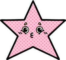 comic book style cartoon of a star fish png