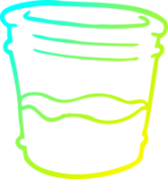 cold gradient line drawing of a cartoon glass of drink png