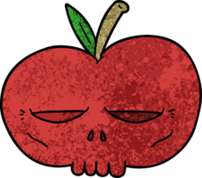 cartoon spooky skull apple png