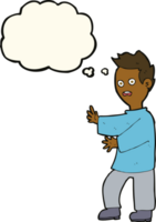 cartoon shocked man with thought bubble png