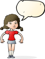 cartoon pretty girl with speech bubble png