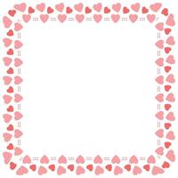 Hand drawn hearts border and frame on white background vector