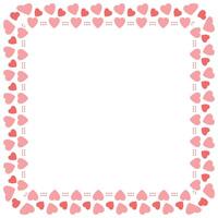 Hand drawn hearts border and frame on white background vector