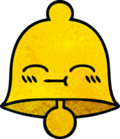 rétro grunge texture dessin animé de une cloche png