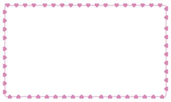 Hand drawn hearts border and frame on white background vector