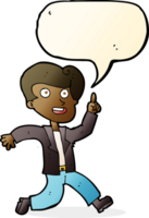 cartoon man with great idea with speech bubble png