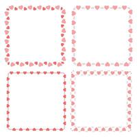 Hand drawn hearts border and frame collection vector