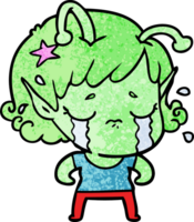 dessin animé fille extraterrestre qui pleure png