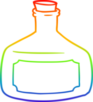 arco iris degradado línea dibujo de un antiguo botella dibujos animados png