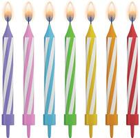 set of isolated birthday candles vector