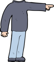 cartoon headless man pointing png