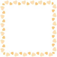 Hand drawn hearts border and frame on white background vector