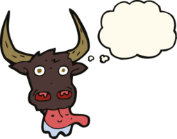 cartoon cow face with thought bubble png