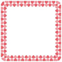 Hand drawn hearts border and frame on white background vector