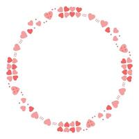 Hand drawn hearts border and frame on white background vector