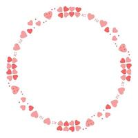 Hand drawn hearts border and frame on white background vector