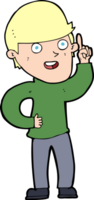 Cartoon-Junge mit Idee png