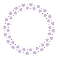 Hand drawn hearts border and frame on white background vector